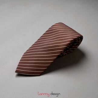 Silk tie- brown line pattern ( different designs )